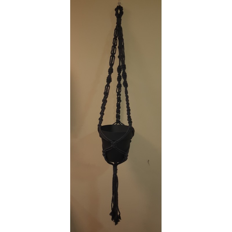 Macetero macramé modelo CORRALES color GRIS