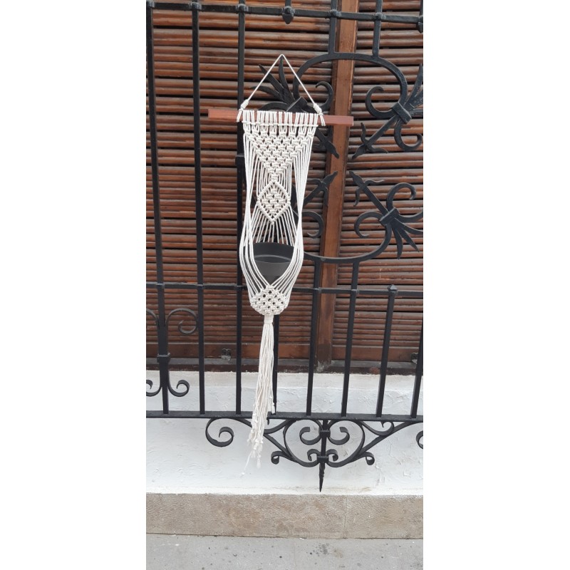 Macetero macramé modelo ALIAGUILLA color CRUDO