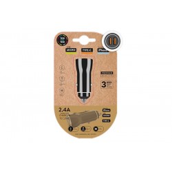 Cargador Doble Mechero Negro