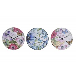 Reloj Pared Mdf Flores Surtido