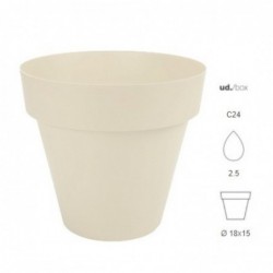 Maceta 18 Plast.Ecru