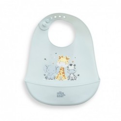 Babero Silicona Azul Grisaceo