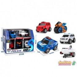 Set Policia 5 Vehiculos