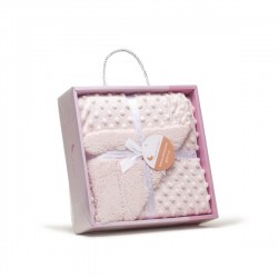 Manta Burbuja+Borreguito Rosa