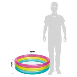 PISCINA HINCHABLE INTEX 3 AROS TRANSPARENTE 86X86X25 CM-68 L